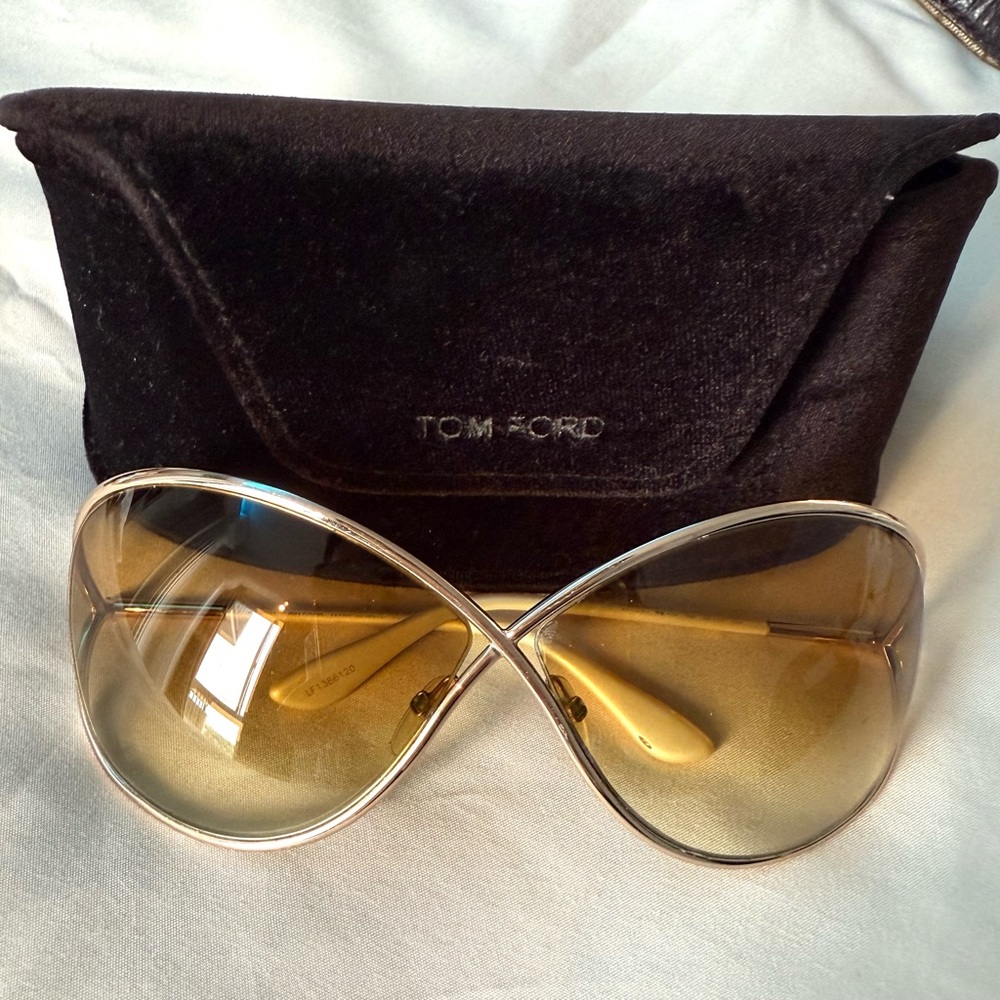 Tom Ford Gold-Tinted Sunglasses with Black Case